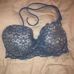 blue lace bathing suit top